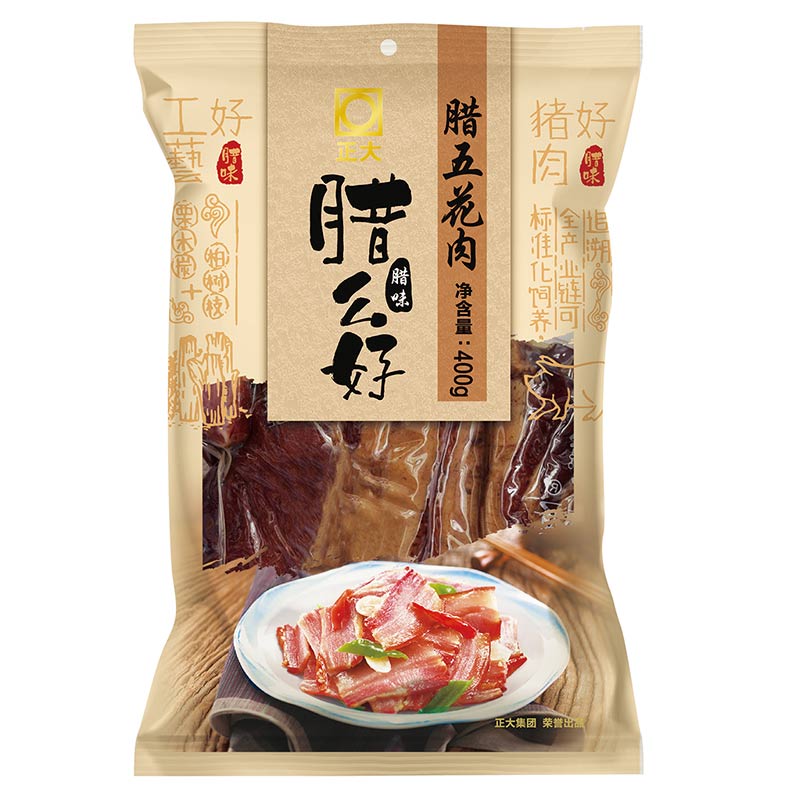 正大食品|40元/袋抢腊五花肉腊么好正宗湖北特产低温冷熏健康美味400g